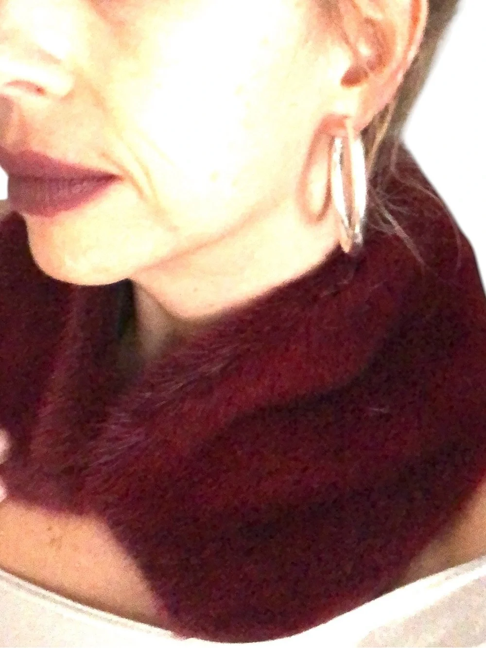 Stizzoli Rabbit Fur Neck Scarf Warmer Red Vintage Rare Made in Italy Luxury